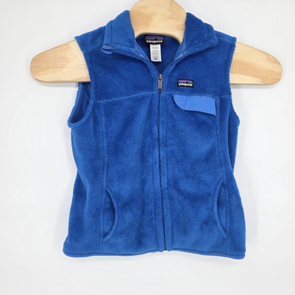 Patagonia Vest Jacket Womens Medium Blue Full Zip Fleece Vented Pockets Outdoors - Picture 2 of 7